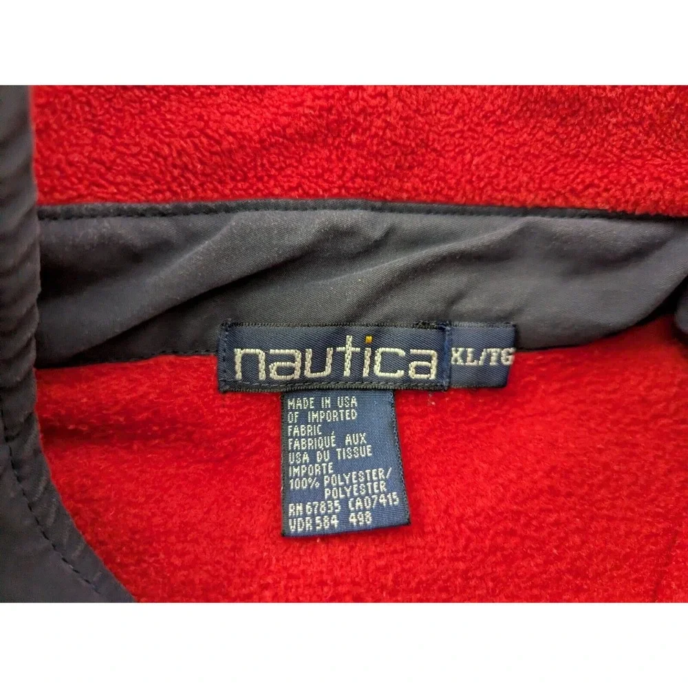 Vintage Nautica Jacket‎ Mens Extra Large Full Zip Fleece Made in USA 1990s